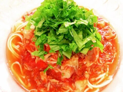 ☺簡単♪鯖の水煮缶入りトマトそうめん☺